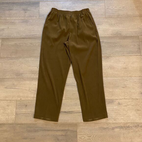 Alfred Dunner Pull On Pants ~ Sz 12 ~ Brown ~ High Rise ~ 27" Inseam - Picture 2 of 6